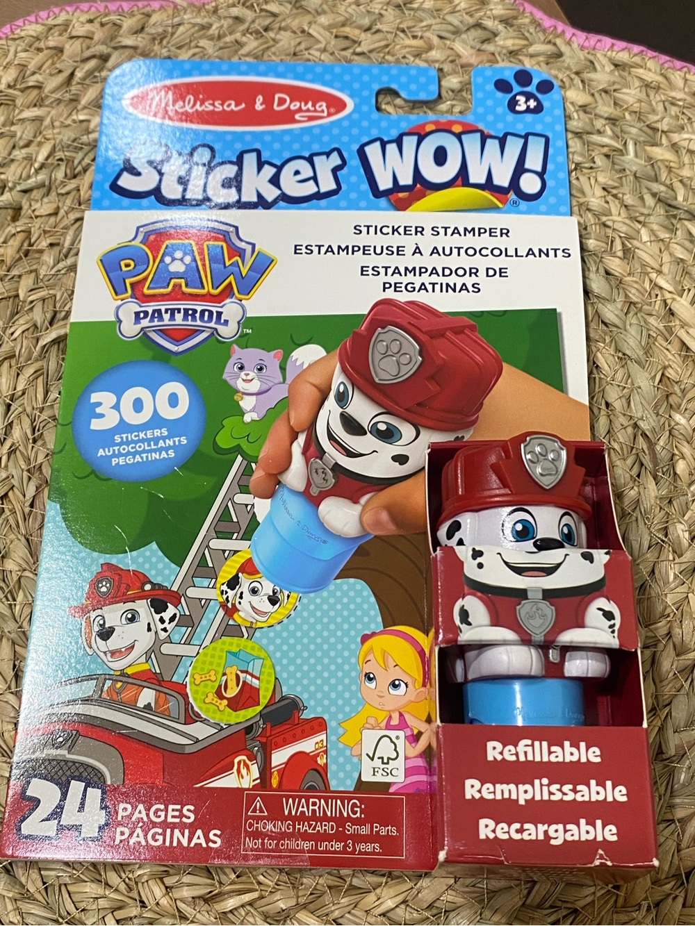 NEW Melissa&Doug Sticker WOW! Activity Pad & Sticker Stamper PAW Patrol Marshall